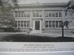 Lee Street School, Atlanta, GA. 1916. Edward Emmett Dougherty. Lithograph