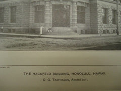 Hackfield Building in Honolulu HI, 1902. O. G. Traphagen. Photograph