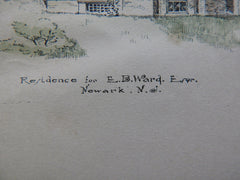 Residence of E B Ward, Newark, NJ, 1885, A Morris Sluckert, Architect, Original