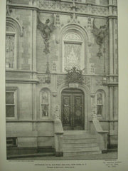 Entrance to No. 918 West End Avenue in New York NY, 1902. Horgan & Slattery. Photograph