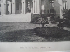 Exterior: House of Mr. McKenna, Santiago, Chile, 1890. Gelatine