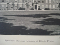 Agriculture Building, University of Illinois in Urbana IL, 1927. Charles A. Platt. Lithograph