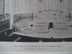 Auditorium: Palace of the Trocadero in Paris, France, 1890. MM. Davioud & Bordais