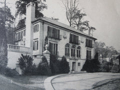 Dr. Walton Martin House, Courtyard, Cornwall, CT, E.C. Dean, 1923, Lithograph