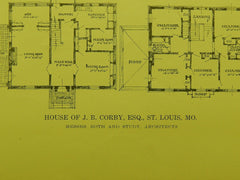 House of J. B. Corby, Esq., St. Louis MO, 1916. Roth and Study. Lithograph