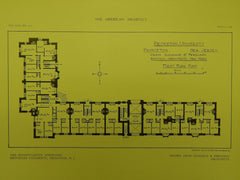 First Floor: Seventy-Seven Dormitory at Princeton University, NJ, 1909. Cram, Goodhue & Ferguson