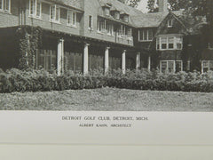 Alternate Perspective, Detroit Golf Club, Detroit, MI, 1921, Lithograph. Albert Kahn.