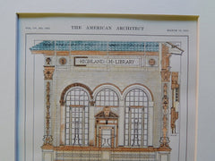 Highland Park Branch of Public Library, Denver, CO, 1914, Original Plan.Benedict.
