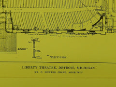 Interior, Liberty Theatre, Detroit, MI, 1914, Lithograph. C. Howard Crane.