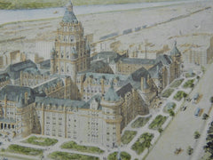Museum of Natural History, New York, 1899, Cady, Berg & See, Original, Hand Colored.