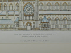 North Side, Cathedral of the Sacred Heart, Newark, NJ, 1906, Original Plan. Jeremiah O'Rourke & Sons.