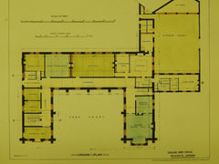 Bishop's House, Newark, NJ, 1873, Original Plan. Goldie & Child.