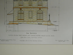 United States Post Office and Court House, Ogden, UT, 1905. Original Plan. Taylor.