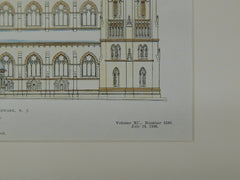 North Side, Cathedral of the Sacred Heart, Newark, NJ, 1906, Original Plan. Jeremiah O'Rourke & Sons.
