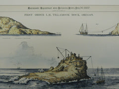 First Order, Tillamook Rock Station, Oregon, 1887, Original Plan.