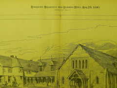 Church, Oakland, CA, 1890, Original Plan. Walker & Best.