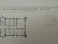 Competitive Design, Armory, Jacksonville, FL, 1896. Original Plan. Sherman & Fonneman.