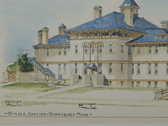 Female Asylum, Tewksbury, MA, 1896. Original Plan. John A. Fox.