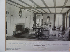 Dining and Living Rooms, Country House of Albert Kahn, Birmingham, MI, 1924. Albert Kahn.