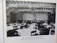 Hotel Roosevelt, Cedar Rapids, IA, 1928, Lithograph. Krenn & Beidler.