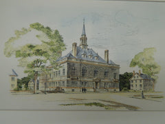 Design for City Hall, Concord, NH, 1902, Original Plan. Warren, Smith, & Biscoe.