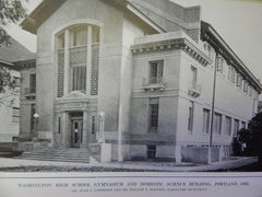 Exterior, Gymnasium and Domestic Science Building, Washington High School, Portland, OR, 1914. Mr. Ellis F. Lawrence and Mr. William G. Holford.