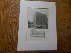 Hotel Roosevelt, Exterior, Cedar Rapids, IA,1928, Lithograph. Krenn & Beidler.
