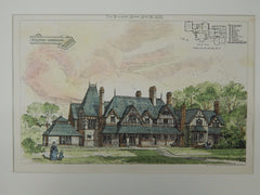 Hillside, Wargrave, Berkshire, UK, 1873, Original Plan. Cole A. Adams.