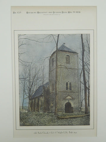Old Brick Church (built 1632), Isle of Wight County, VA, 1884, Photogravure.