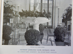Detroit Athletic Club: Palm Room, Detroit, MI, Lithograph,1915. Kahn & Wilby.