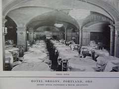 Hotel Oregon, Portland, Oregon, Lithograph,1914. Doyle, Patterson, & Beach.