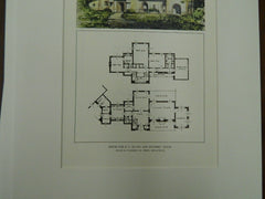 House for P.F. Allan, San Antonio, TX, Original Plan. A.B. & R.M. Ayres.