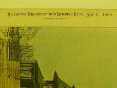 Parsonage for the Central Presbyterian Church, Denver, CO, 1890, Photogravure. Kidder & Humphreys.