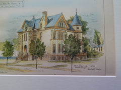 Alpha Delta Phi House, Ann Arbor, MI. 1886, Original Plan. Donaldson & Meier.