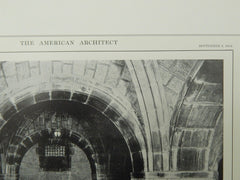 Altar in Crypt, Chapel in US Military Academy, West Point, NY, 1914, Lithograph. Cram, Goodhue & Ferguson.