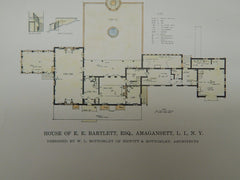 House of E. E. Bartlett, Amagansett, Long Island, NY, 1918, Original Plan. W.L. Bottomley.