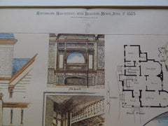 Residence of H. C. G. Bals, Indianapolis, IN, 1883, Original Plan. J.H. & A.H. Stem.