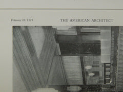 Banking Room, First National Bank, Fisher Branch, Detroit, MI, 1929, Lithograph. Albert Kahn.