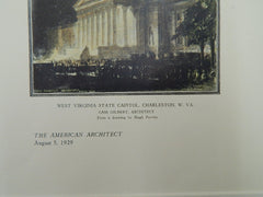 West Virginia State Capitol, Charleston, W. VA, 1929, Original Plan. Cass Gilbert.