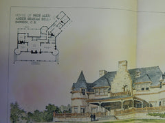 House of Prof. Alexander Graham Bell, Cape Breton, Canada, 1894. Original Plan. Cabott, Everett, & Mead.
