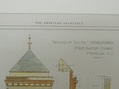 Tower & Upper Stories, First Baptist Church, Montclair, NJ, 1926. Tachau & Vought.