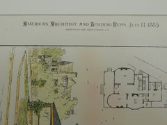 House for E. T. Burrowes, Portland, ME, 1885, Original Plan. John Calvin Stevens.
