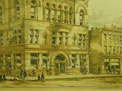 White National Bank and Safe Deposit, Fort Wayne, IN, 1891. Original Plan. Wing & Mahurin.