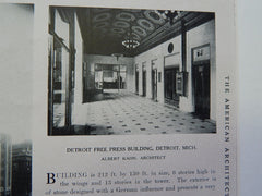 Detroit Free Press Building, Detroit, Michigan,1926, Lithograph. Albert Kahn.