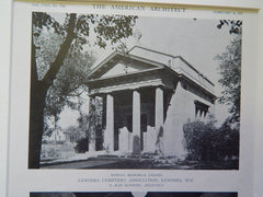 Kenosha Cemetery Association, Kenosha, Wisconsin,1921, Lithograph. N. Max Dunning.