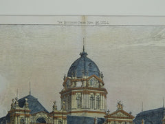Town Hall and Municipal Buildings, Brisbane, Australia, 1884, Original Plan. Leeming & Leeming.