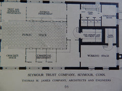 Seymour Trust Company, Seymour CT, 1924, Lithograph, Thomas M. James Co.