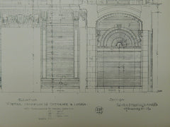 Entrance and Loggia, Jefferson Hotel, Richmond, VA, 1903, Original Plan. Carrere & Hastings.