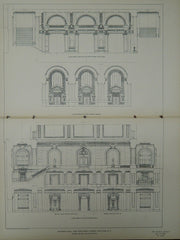 Entrance Hall Sections, New York Public Library, New York, NY, 1903, Orig. Plan. Carrere & Hastings.