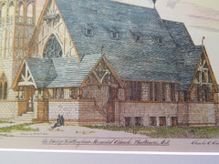 Bishop Whittington Memorial Church, Baltimore, MD 1883. Original Plan. Charles Cassell.